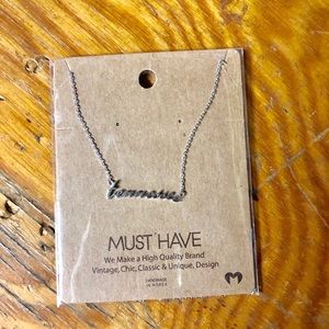 Short silver chain state necklace “Tennessee”